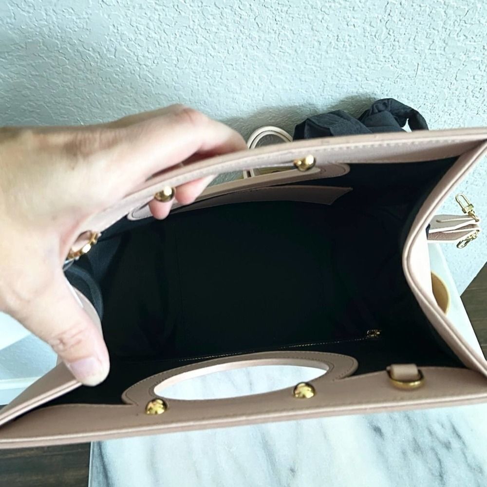 D’estre Blush Pink Leather Prism Bag Made In Italy Nwot Luxurious Statement — image 7 of 8